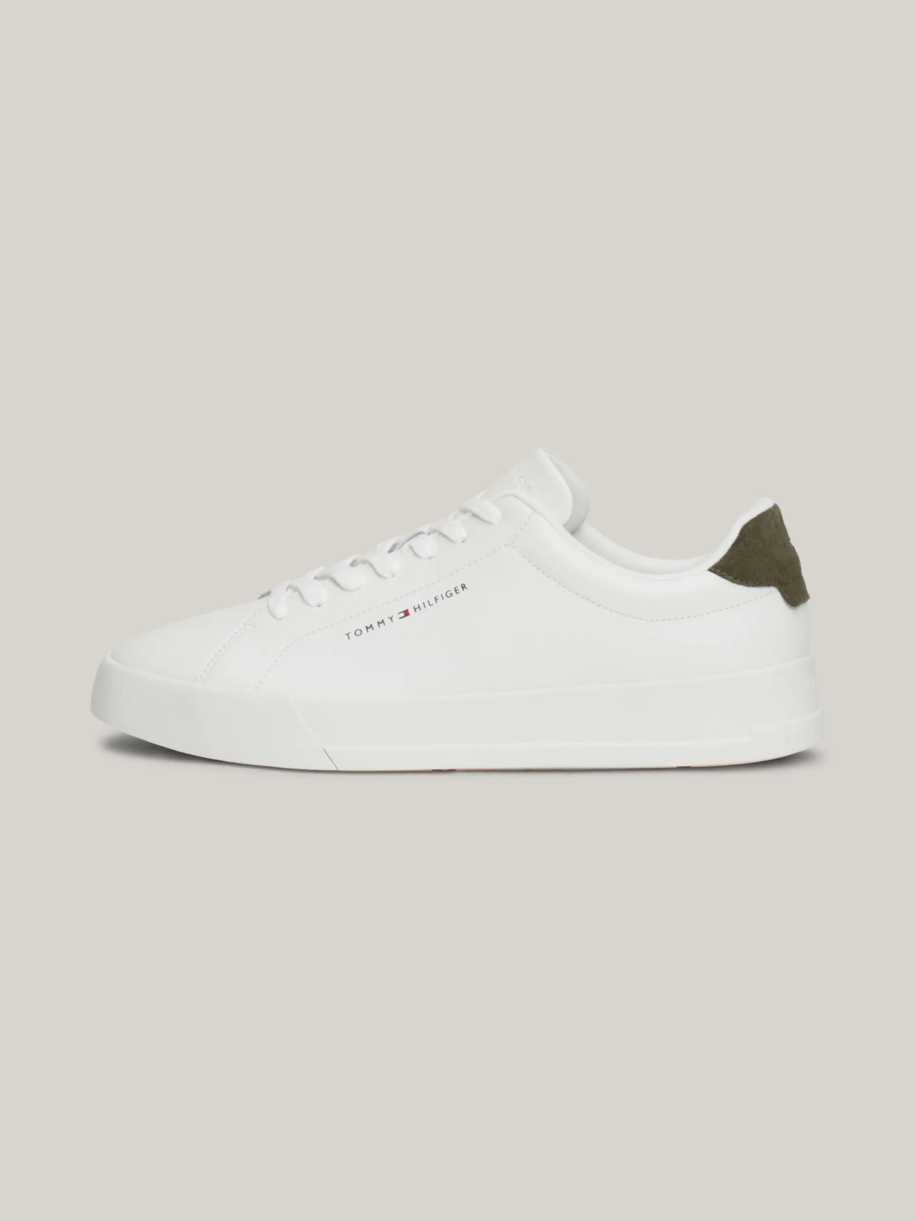 White Trainers|Sneakersy*Tommy Hilfiger Tenisówki Essential O Groszkowej Fakturze ARMY GREEN