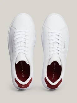 White Trainers|Sneakersy*Tommy Hilfiger Tenisówki Essential O Groszkowej Fakturze ROUGE