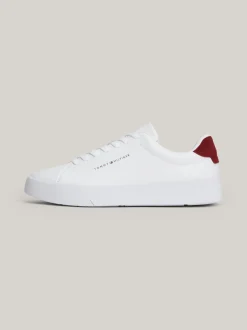 White Trainers|Sneakersy*Tommy Hilfiger Tenisówki Essential O Groszkowej Fakturze ROUGE