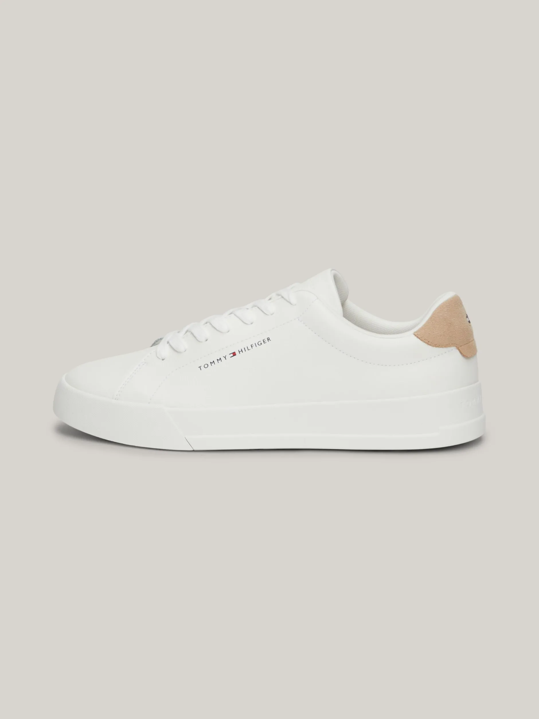 White Trainers|Sneakersy*Tommy Hilfiger Tenisówki Essential O Groszkowej Fakturze ECRU