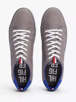 Sneakersy*Tommy Hilfiger Tenisówki Płócienne Sznurowane STEEL GREY