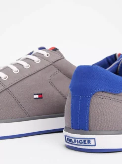 Sneakersy*Tommy Hilfiger Tenisówki Płócienne Sznurowane STEEL GREY