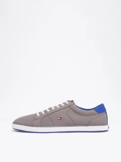 Sneakersy*Tommy Hilfiger Tenisówki Płócienne Sznurowane STEEL GREY