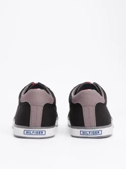 Sneakersy*Tommy Hilfiger Tenisówki Płócienne Sznurowane BLACK