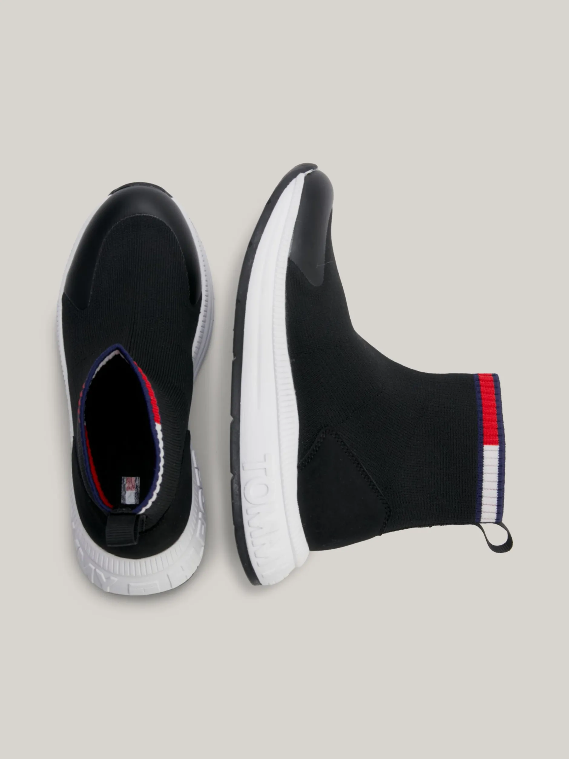 Obuwie I Akcesoria|Obuwie I Akcesoria*Tommy Hilfiger Tenisówki Skarpetkowe Z Sygnowaną Tasiemką BLACK