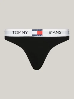 Figi|Bielizna*Tommy Hilfiger Thongi Heritage Z Logo Na Pasku BLACK