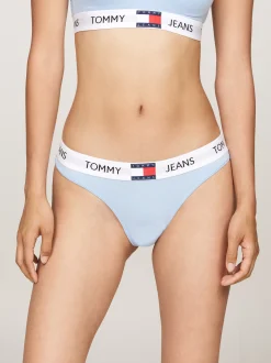 Bielizna|Figi*Tommy Hilfiger Thongi Heritage Z Logo Na Pasku CHAMBRAY BLUE