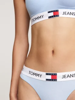 Bielizna|Figi*Tommy Hilfiger Thongi Heritage Z Logo Na Pasku CHAMBRAY BLUE