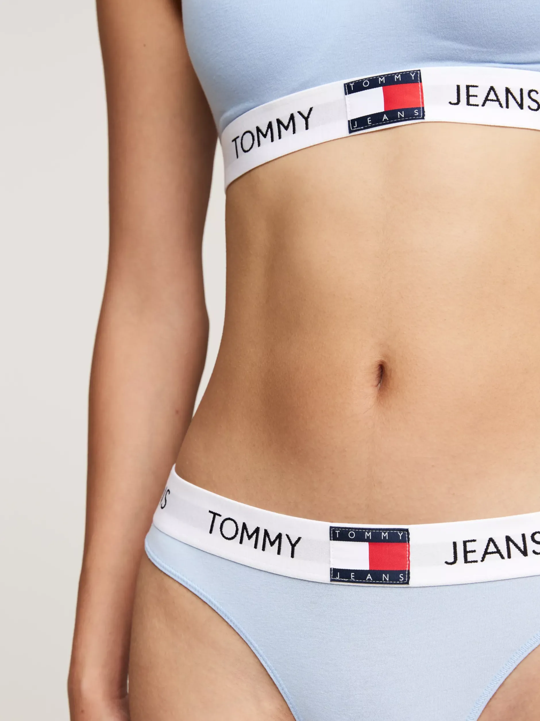 Bielizna|Figi*Tommy Hilfiger Thongi Heritage Z Logo Na Pasku CHAMBRAY BLUE