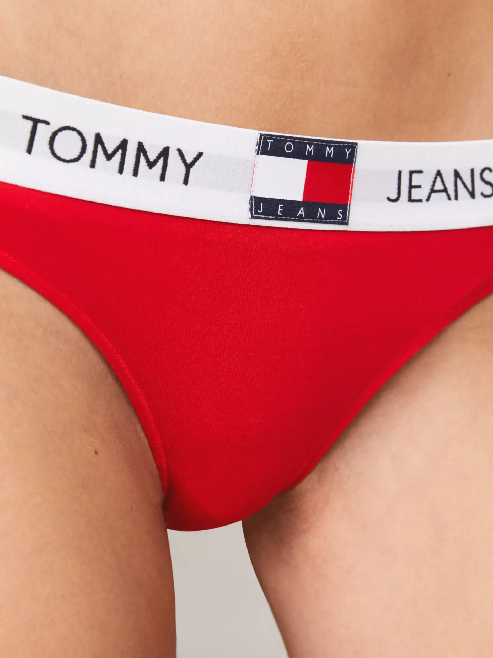 Figi|Bielizna*Tommy Hilfiger Thongi Heritage Z Logo Na Pasku DEEP CRIMSON