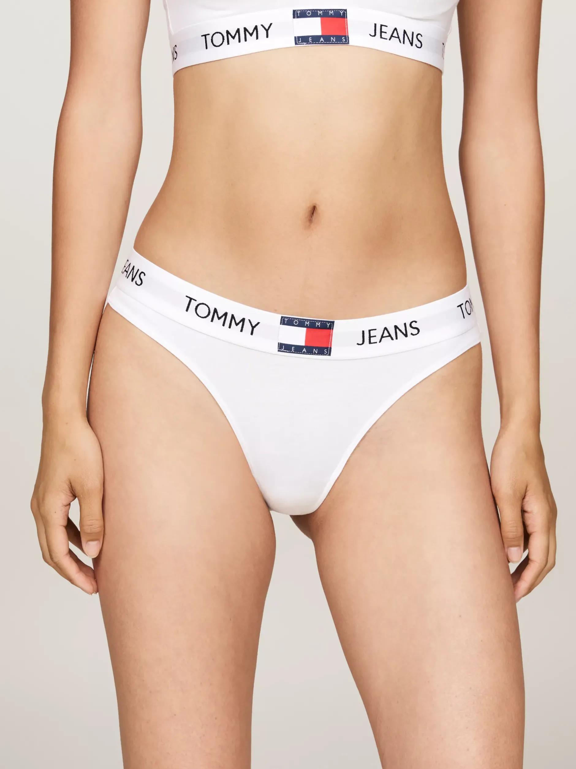 Figi|Bielizna*Tommy Hilfiger Thongi Heritage Z Logo Na Pasku WHITE