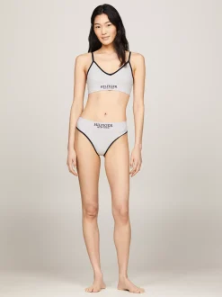 Figi|Bielizna*Tommy Hilfiger Thongi Hilfiger Monotype Z Kontrastową Lamówką LIGHT GREY HEATHER