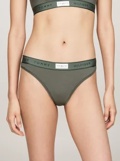 Figi|Bielizna*Tommy Hilfiger Thongi TH Established Z Logo W Kolorze Tła Na Pasku STONEWASH GREEN