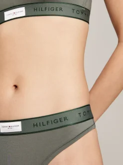 Figi|Bielizna*Tommy Hilfiger Thongi TH Established Z Logo W Kolorze Tła Na Pasku STONEWASH GREEN