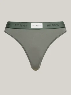 Figi|Bielizna*Tommy Hilfiger Thongi TH Established Z Logo W Kolorze Tła Na Pasku STONEWASH GREEN