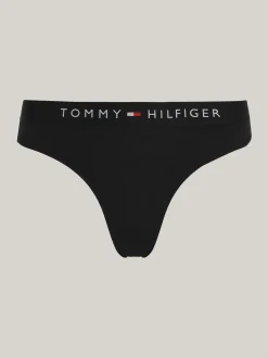 Figi|Bielizna*Tommy Hilfiger Thongi Z Elastycznym Paskiem Z Logo TH BLACK