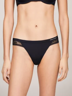 Bielizna|Figi*Tommy Hilfiger Thongi Z Koronką I Logo DESERT SKY
