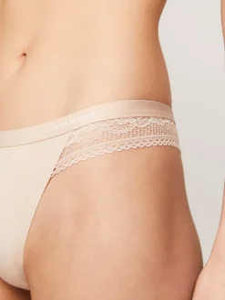 Figi|Bielizna*Tommy Hilfiger Thongi Z Koronką I Logo MISTY BLUSH
