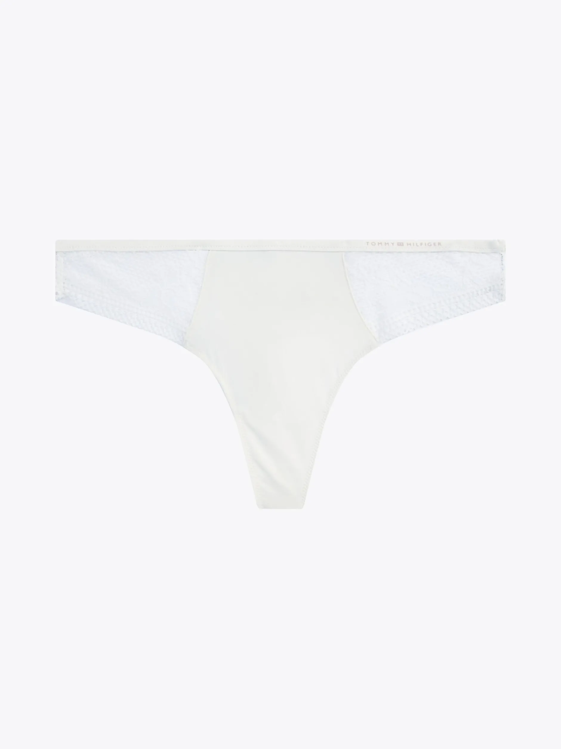 Figi|Bielizna*Tommy Hilfiger Thongi Z Koronkowym Wykończeniem I Logo IVORY