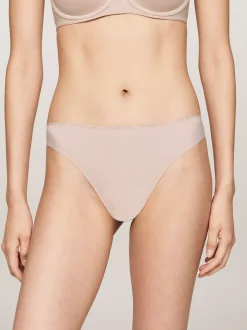 Figi|Bielizna*Tommy Hilfiger Thongi Z Logo W Kolorze Tła BALANCED BEIGE