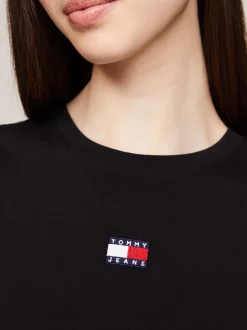 T-Shirty*Tommy Hilfiger Top Bez Rękawów O Pudełkowym Kroju Z Naszywką BLACK