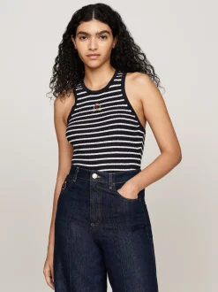 Swetry Z Okrągłym Dekoltem|Swetry*Tommy Hilfiger Top Bez Rękawów Z Kaszmirem DESERT SKY