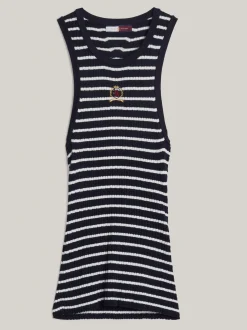Swetry Z Okrągłym Dekoltem|Swetry*Tommy Hilfiger Top Bez Rękawów Z Kaszmirem DESERT SKY