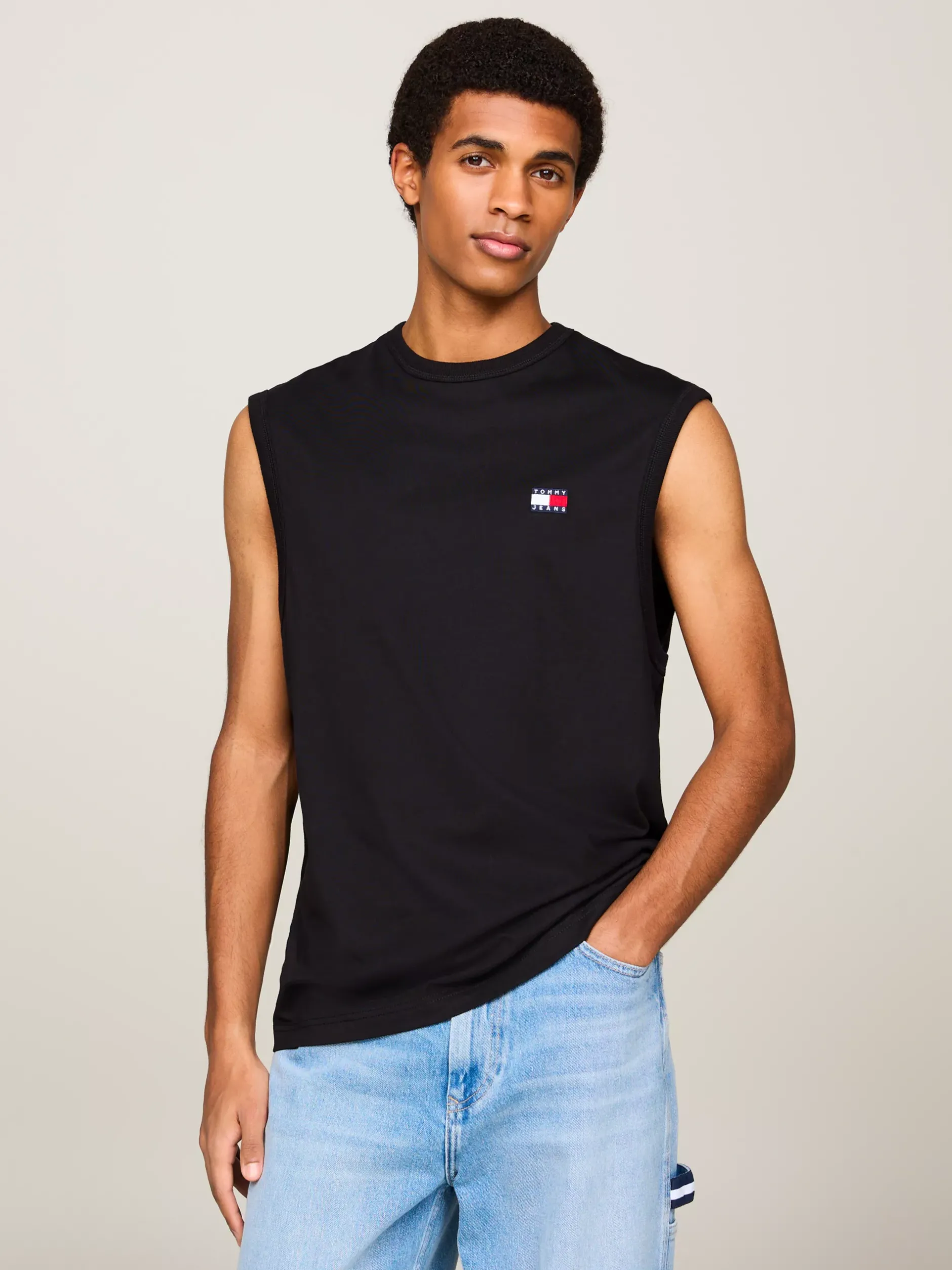 T-Shirty*Tommy Hilfiger Top Bez Rękawów Z Okrągłym Dekoltem BLACK