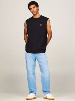 T-Shirty*Tommy Hilfiger Top Bez Rękawów Z Okrągłym Dekoltem BLACK