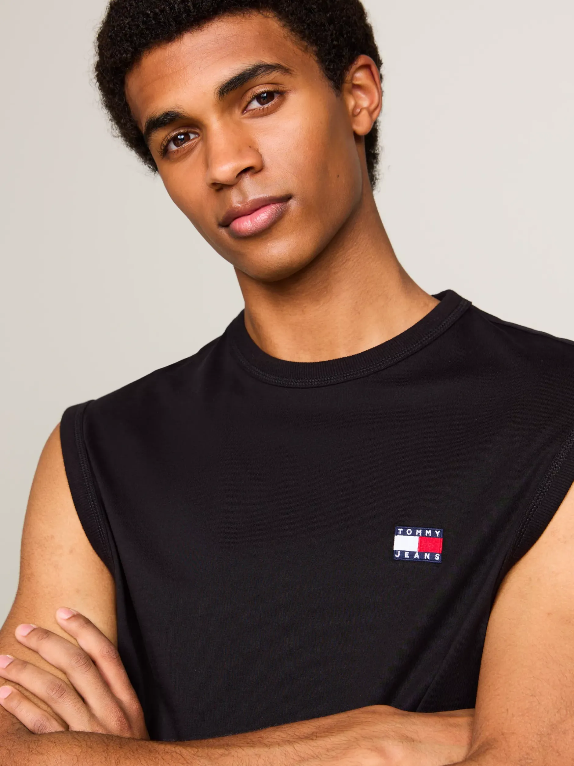 T-Shirty*Tommy Hilfiger Top Bez Rękawów Z Okrągłym Dekoltem BLACK