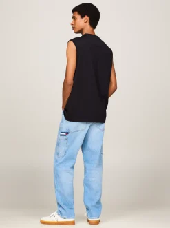 T-Shirty*Tommy Hilfiger Top Bez Rękawów Z Okrągłym Dekoltem BLACK