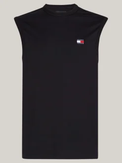 T-Shirty*Tommy Hilfiger Top Bez Rękawów Z Okrągłym Dekoltem BLACK