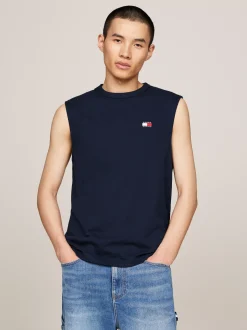 T-Shirty*Tommy Hilfiger Top Bez Rękawów Z Okrągłym Dekoltem DARK NIGHT NAVY
