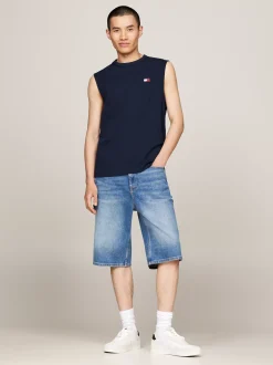 T-Shirty*Tommy Hilfiger Top Bez Rękawów Z Okrągłym Dekoltem DARK NIGHT NAVY
