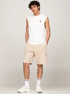T-Shirty*Tommy Hilfiger Top Bez Rękawów Z Okrągłym Dekoltem ANCIENT WHITE