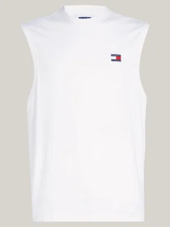 T-Shirty*Tommy Hilfiger Top Bez Rękawów Z Okrągłym Dekoltem ANCIENT WHITE