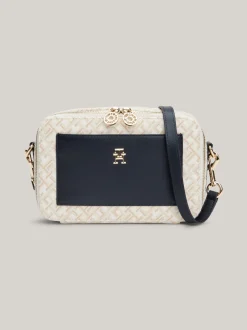 Torebki Na Pasku*Tommy Hilfiger Torba Na Aparat Z żakardowego Płótna SPACE BLUE