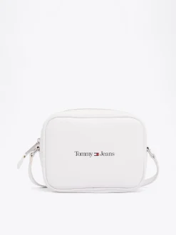 Torebki Na Pasku*Tommy Hilfiger Torba Na Aparat Z Paskiem Na Ramię I Logo WHITE