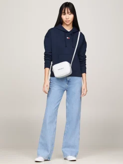 Torebki Na Pasku*Tommy Hilfiger Torba Na Aparat Z Paskiem Na Ramię I Logo WHITE