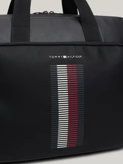 Torby Na Laptopa*Tommy Hilfiger Torba Na Laptopa Z Fakturą Piki Na Kieszonce BLACK
