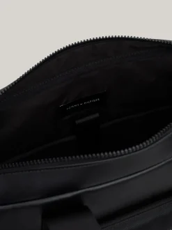Torby Na Laptopa*Tommy Hilfiger Torba Na Laptopa Z Fakturą Piki Na Kieszonce BLACK