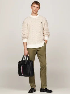 Torby Na Laptopa*Tommy Hilfiger Torba Na Laptopa Z Fakturą Piki Na Kieszonce BLACK