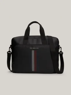 Torby Na Laptopa*Tommy Hilfiger Torba Na Laptopa Z Kontrastową Kieszenią BLACK