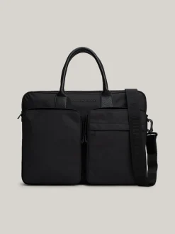 Torby Na Laptopa*Tommy Hilfiger Torba Na Laptopa Z Logo Na Pasku BLACK