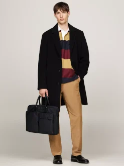 Torby Na Laptopa*Tommy Hilfiger Torba Na Laptopa Z Logo Na Pasku BLACK