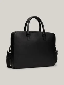 Torby Na Laptopa*Tommy Hilfiger Torba Na Laptopa Z Wytłoczonym Monogramem TH BLACK