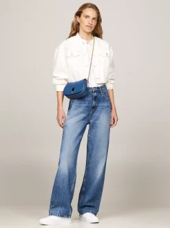 Torebki Na Pasku*Tommy Hilfiger Torba Na Ramię Heritage Z łańcuszkiem FOSSIL BLUE
