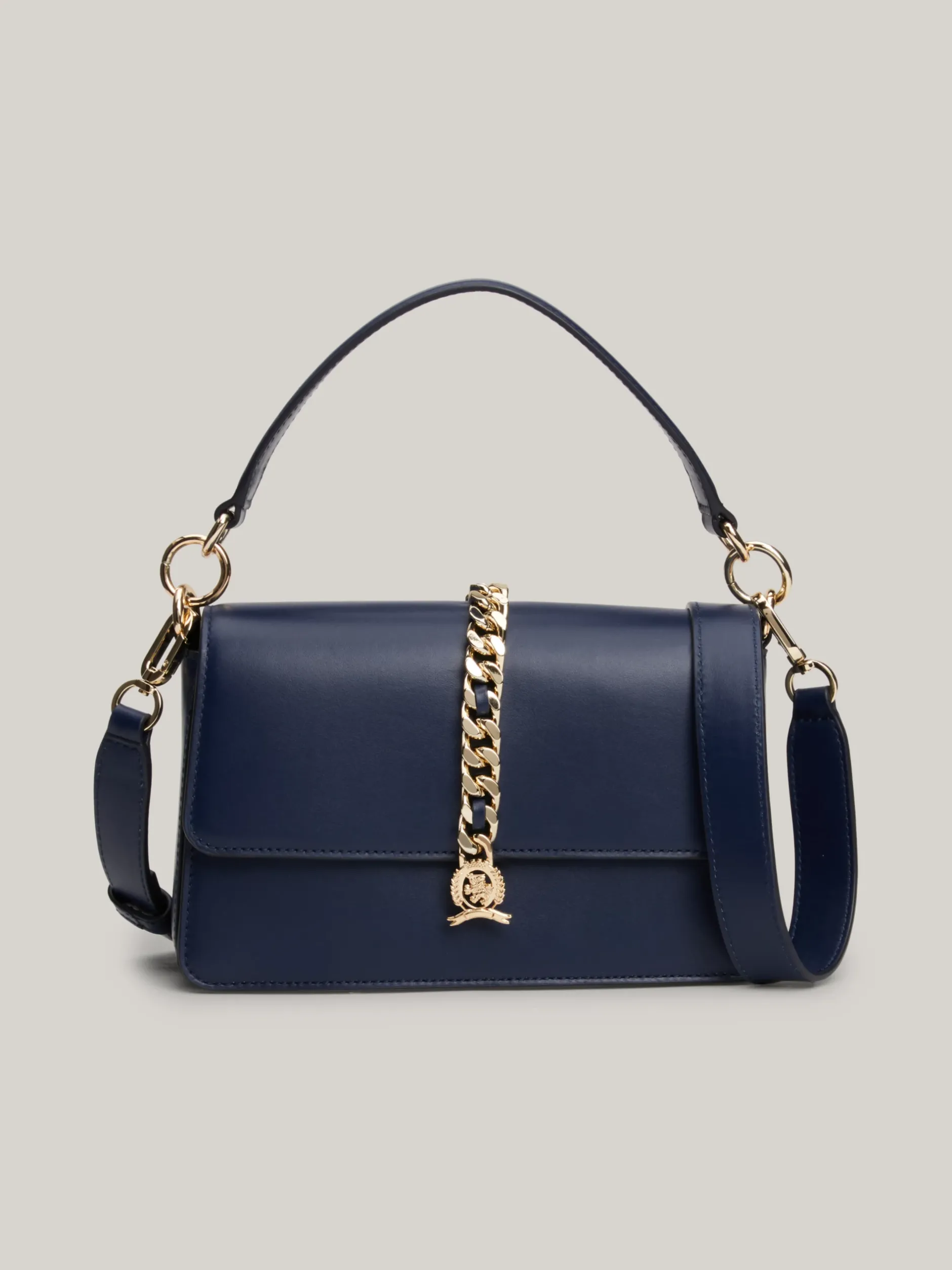 Torebki Na Pasku*Tommy Hilfiger Torba Na Ramię Z łańcuszkiem I Monogramem TH SPACE BLUE