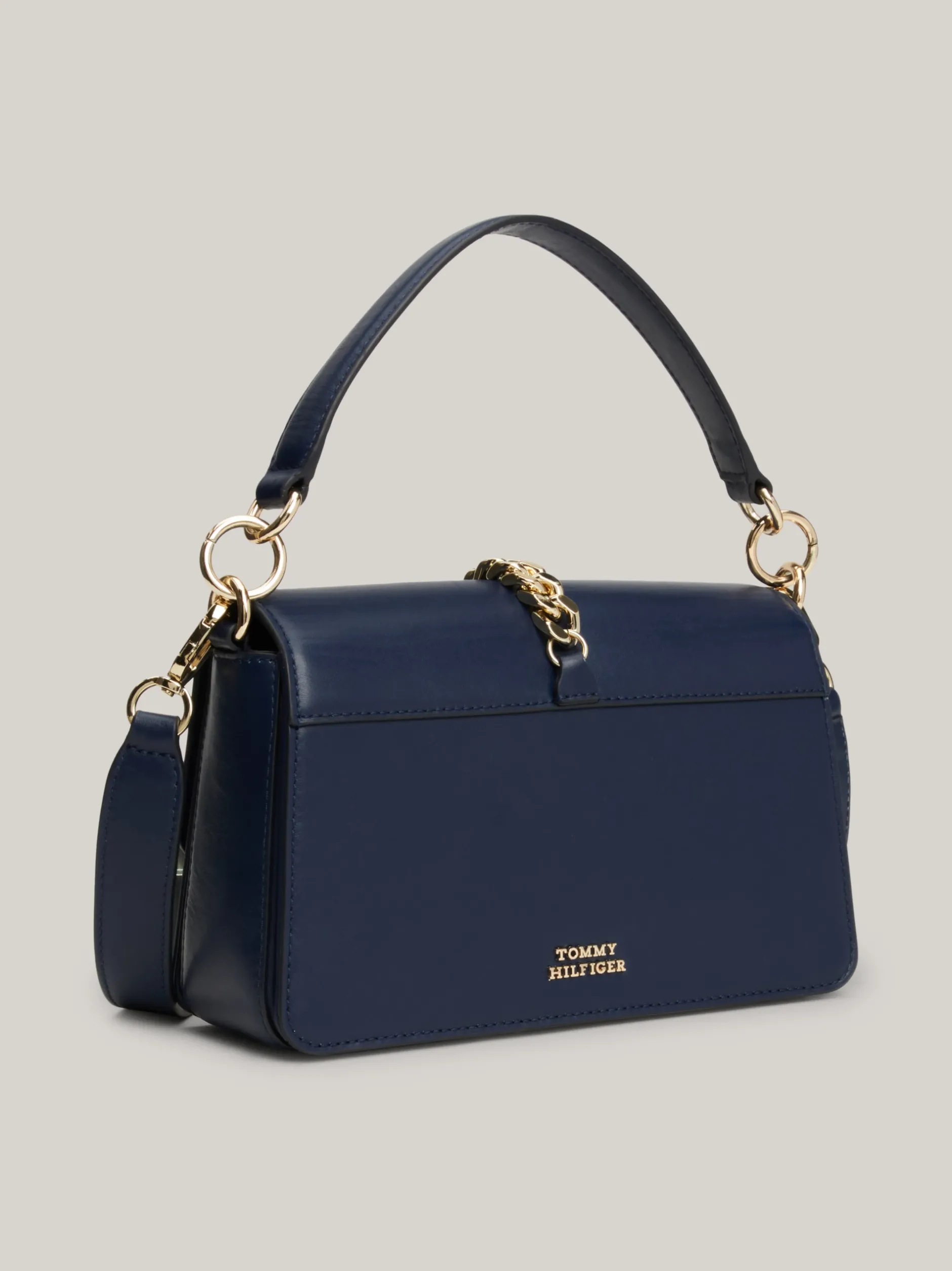Torebki Na Pasku*Tommy Hilfiger Torba Na Ramię Z łańcuszkiem I Monogramem TH SPACE BLUE