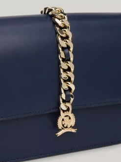 Torebki Na Pasku*Tommy Hilfiger Torba Na Ramię Z łańcuszkiem I Monogramem TH SPACE BLUE
